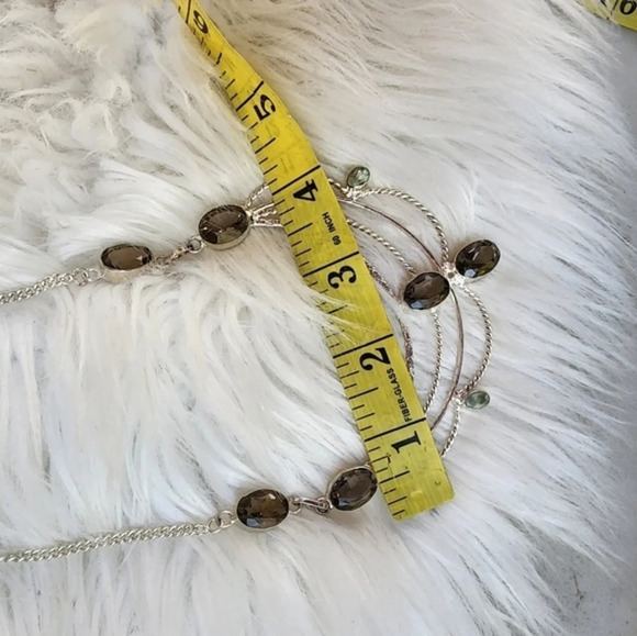 Smoky Quartz Sterling Bib Necklace - Picture 10 of 12